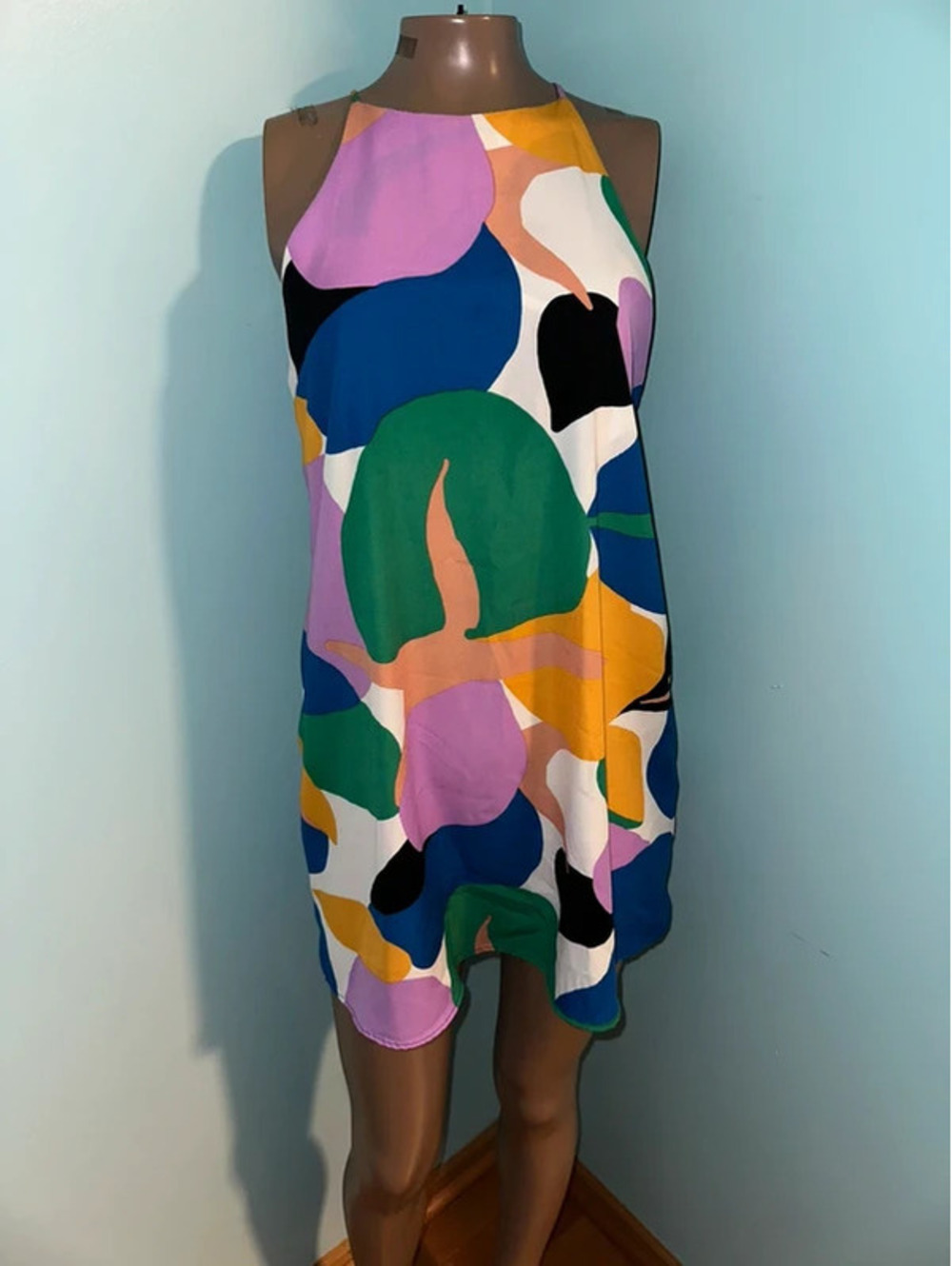 KLD Summer Y2K Colorful Coquette 90s Halter Mini Dress S